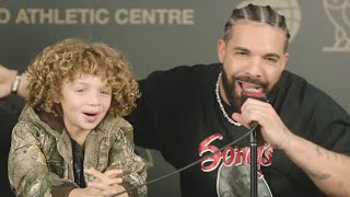 Drakes Son Adonis Goes HARD on a FREESTYLE RAP to Celebrate 6th Birthday [upl. by Keraj648]