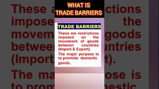 What is Trade Barriers I Trade Barriers kya hote hi shorts bba [upl. by Jovita247]