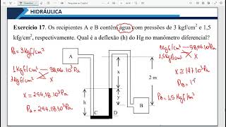 Deflexão de Mercúrio no Manômetro Diferencial Como Resolver  Exercício Prático de Hidrostática [upl. by Ellevehs]