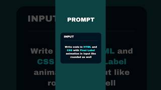 Write code ❌ Write prompt ✅ Floating label input by AI 🔥shorts shortsfeed [upl. by Reinertson714]