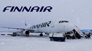 TRIP REPORT  Flying in Snowy Christmas  Finnair A321  Helsinki  Kittilä  Economy Class [upl. by Aigneis831]