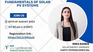 IEEE PES YP Webinar Fundamentals of Solar PV Systems [upl. by Lamraj]