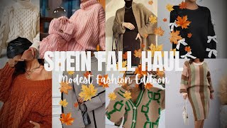 MODEST FALL SHEIN HAUL Great Transition Pieces Budget Friendly Haul [upl. by Melville873]