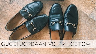 GUCCI JORDAAN LOAFERS VS PRINCETOWN SLIPPERS [upl. by Demmahum139]