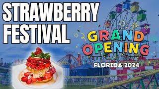 GRAND OPENING  FLORIDA STRAWBERRY FESTIVAL 2024  RECAP BEST FOOD amp RIDES [upl. by Aicilif]