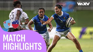 A tryfest in Dubai  Fiji v Samoa  Highlights  WXV 3 [upl. by Aneeuq]