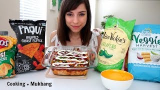 CHIPS amp BBQ CHICKEN DIP MUKBANG [upl. by Dryden]