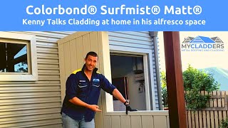 Kenny Talks Cladding Colorbond® Surfmist® Matt® Feature wall Brisbane Roofing [upl. by Feigin]