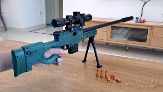 AWM Shell Ejecting Soft Bullet Toy Gun Review 2022  Realistic Sniper Rifle Gun [upl. by Elaval]