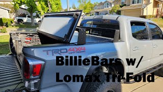 BillieBars Installed with Lomax TriFold Tonneau Cover  Toyota Tacoma [upl. by Anailuy]