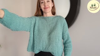 Sweater Cielo ¡4 RECTÁNGULOS Principiantes paso a paso Tutorial tejido tricot palillos knitting [upl. by Pell]