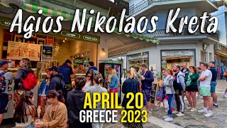 Agios Nikolaos Crete walking tour in 4k Kreta Greece 2023 [upl. by Eecats249]