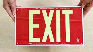 PA2  Powerless Photoluminescent Aluminum Exit Sign [upl. by Ernestus]