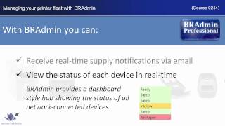 0244 Managing Your Print Fleet with BRAdmin [upl. by Dean]