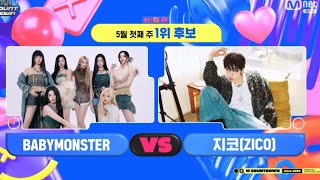 BABYMONSTER VS ZICOfeat JENNIE MNET M COUNTDOWN NOMINEES TODAY [upl. by Machos]