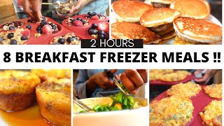 Batch Cook 8 Quick Breakfast Freezer Meals in 2 hours  Cook once eat all MONTH [upl. by Yatnuhs]