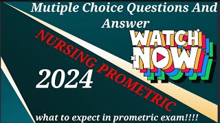 Multiple choice questions and answer in nursing LATEST PROMETRIC SAMPLE QUESTIONS AND ANSWER 2024 [upl. by Nauqel209]