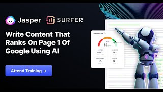 SurferSEO  Jasper  Write Content With AI That Ranks On Google Page 1 [upl. by Luba]