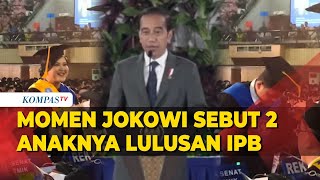 Momen Jokowi Sebut 2 Anaknya Lulusan IPB Usai Tanya ke Menterinya [upl. by Nosnar595]