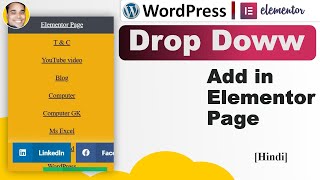 How to add vertical drop down menubar in wordpress elementor Hindi [upl. by Ange]