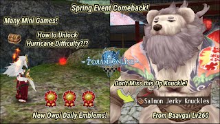 Toram Online  Spring Event Comeback amp Many Mini Games  New Hanami Daily Emblems [upl. by Boiney]