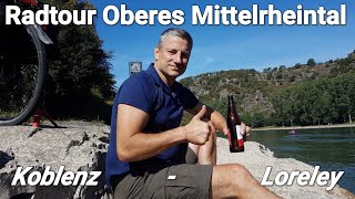 Radtour Oberes Mittelrheintal von Koblenz zur Loreley auf dem Rheinradweg [upl. by Kadner]