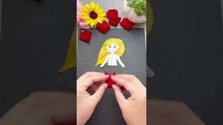 Use roses and fallen leaves to paste a beautiful little princess handmade sticker with your chil [upl. by Berhley]