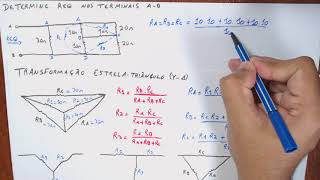 Circuitos Resistivos  Transformação delta estrela  Exercicio Resolvido 11 [upl. by Anilrac]
