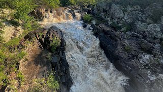 Kayaking High Water Great Falls  Bridge Channel Personal First Descent PFD [upl. by Sirron]