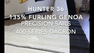 New Hunter 36 Genoa  135 Furling Genoa  Precision Sails 400 Series Cruising Dacron [upl. by Libnah]