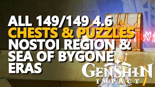 All 46 Chests Nostoi Region amp Sea of Bygone Eras Genshin Impact 100 Exploration [upl. by Hairaza]