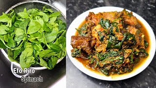 EFO RIRO SOUP WITH SPINACH  SPINACH RECIPE Efo riro soup recipe [upl. by Yardna]