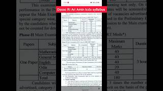 Osssc Syllabus Pattern  Osssc Ri Ari Amin Icds Exam Syllabus  Ri Prelim Main Exam Syllabus [upl. by Jereld]