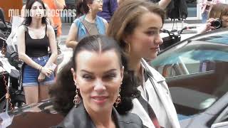 Debi Mazar amp daughter Evelina Maria Corcos  Milan Fashion Week 18 June 2023 show JW Anderson Milano [upl. by Stander]