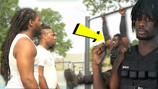 STRANGERS Attempt My Weighted Calisthenics Routine [upl. by Enitsrik]