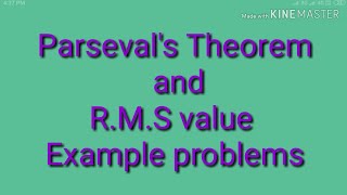 TPDE Part29 Parsevals Theorem and RMS value example problemIn Tamil [upl. by Carla]