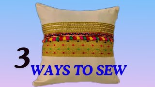 Three Easy Pillow Cover Sewing Methods With Zippers and Without Zippers [upl. by Ecyaj]