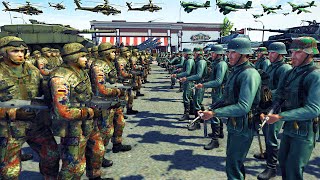 FullScale WW2 German Army Invasion vs MODERN GERMAN ARMY  Men of War WW3 Mod [upl. by Adirehs253]