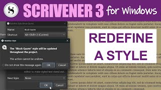 Scrivener 3 for Windows Redefining a Style [upl. by Llekim210]