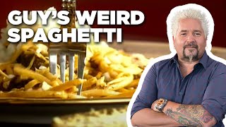 Guy Fieri Makes Weird Spaghetti  Guys Big Bite  Food Network [upl. by Atiuqrahc]