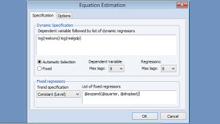 ARDL Estimation in EViews [upl. by Pearse]