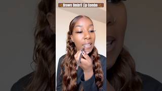 Brown fall ombre lip combo tutorial dark skin [upl. by Benedikt]