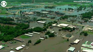 WEB EXTRA Aerials Kearney Flooding [upl. by Adlesirg]