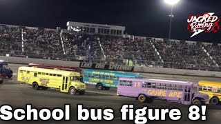 Racing and Wrecking School Busses Lake Erie Speedway CrashaRama [upl. by Zendah453]