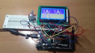 Arduino  Testing a KS0108 GLCD using the openGLCD demo [upl. by Dorca561]