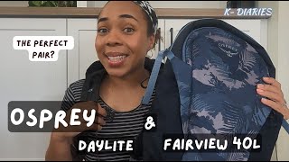 OSPREY DAYLITE WITH OSPREY FAIRVIEW 40L VS FARPOINT 55L  Korea Diaries EP 3 [upl. by Ophelie]