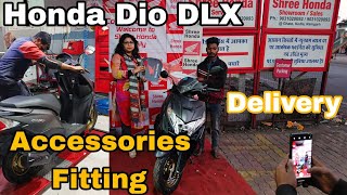 Honda Dio DLX Accessories Fitting and Delivery l Honda Dio DLX Delivery l Honda Dio Accessories [upl. by Anaejer]