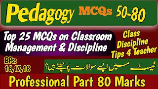 Classroom Management and Discipline Most Important MCQs for Teaching  Pedagogy Teaching MCQs [upl. by Woody]