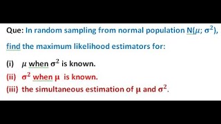 Estimation Lecture5 Maximum Likelihood Estimation MLE [upl. by Ettelrats]