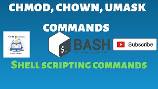 Chmod chown umask commands in unix shell with examples [upl. by Reis]